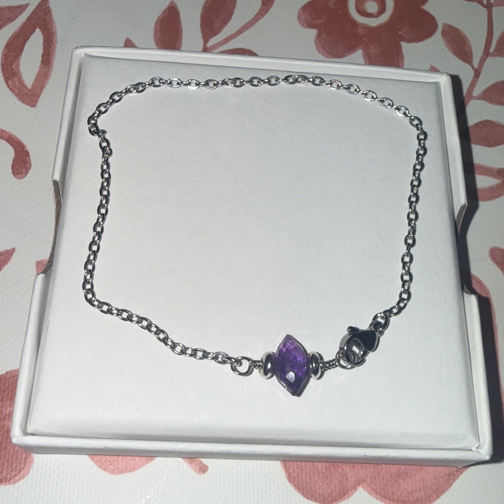 (1) Anklet  - Minimalistic Soul Gem Stainless steel - Picture 3 of 4